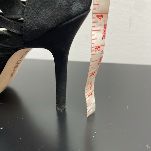 Sam Edelman Black Suede High-Heeled Gladiator Sandal 6.5 Lace Up Back Zipper - Picture 11 of 12